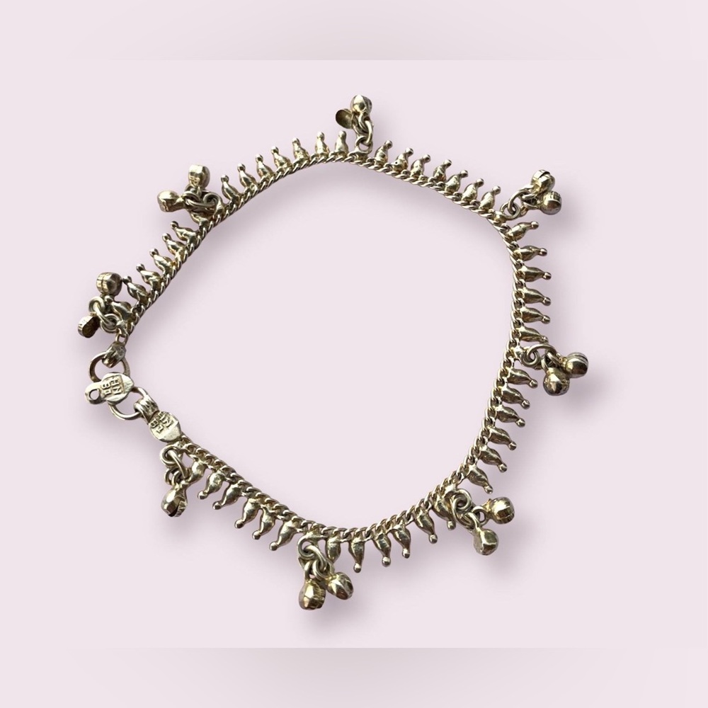 Silver Ankle Bracelet Vintage Belly Dancer Jewelry